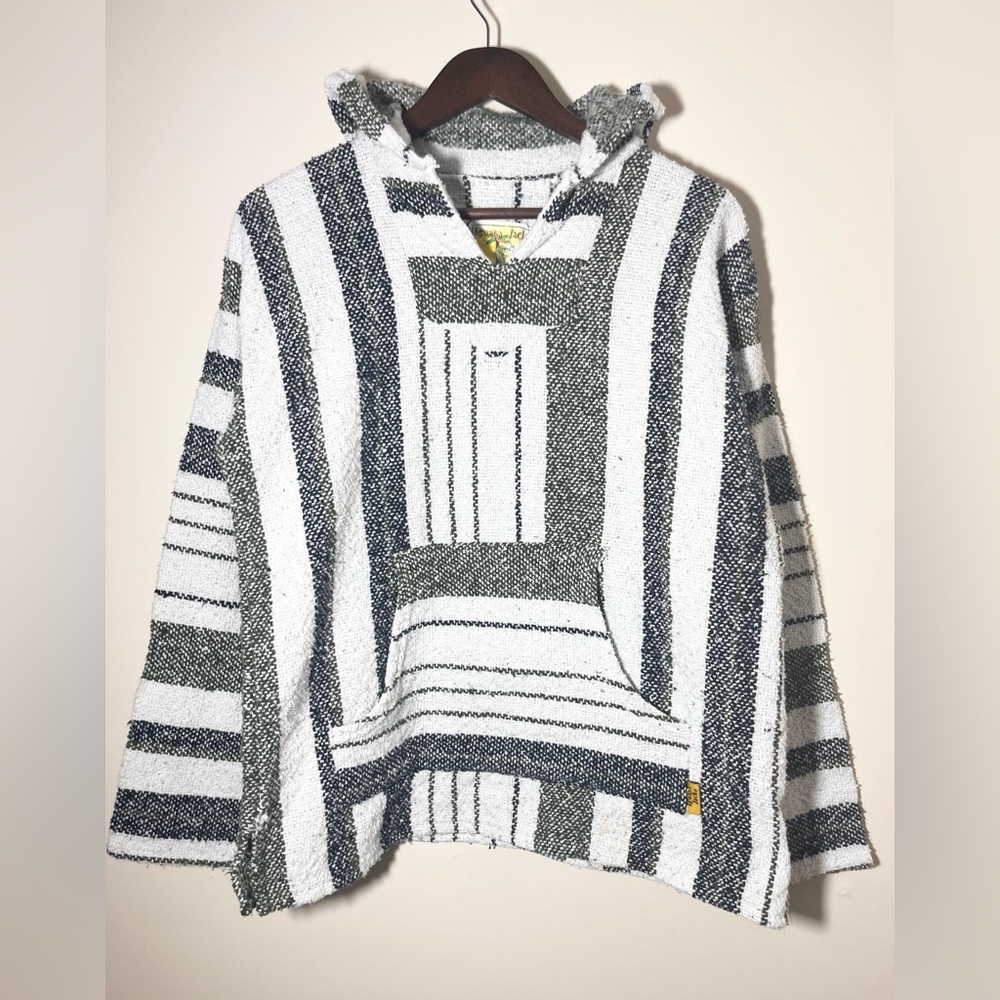 IGUANA JACK Rug Hoodie Baja  Rug Pullover Pocket Sweatshirt Earth Rags |‎ Large